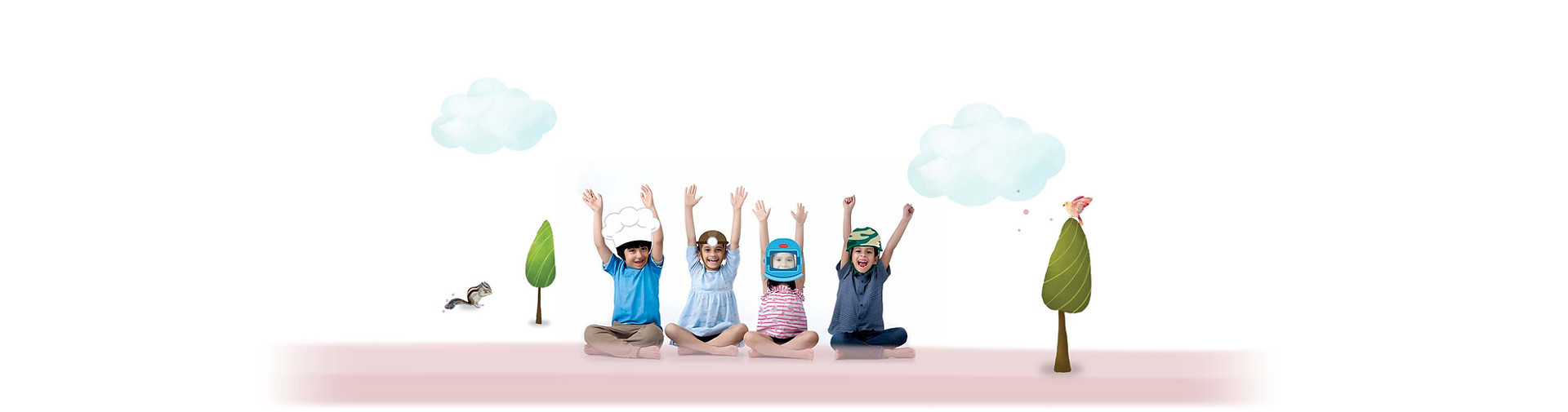 Wearing fun hats